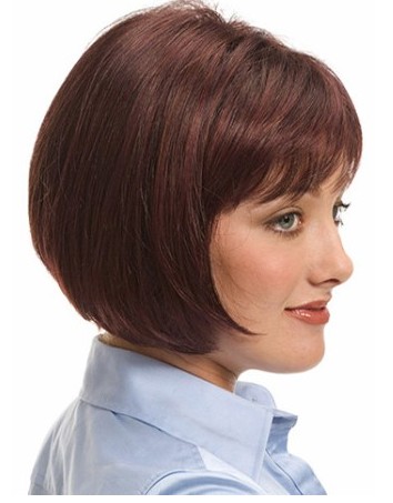 Short Length With Angled Bob Style Synthetic Wig